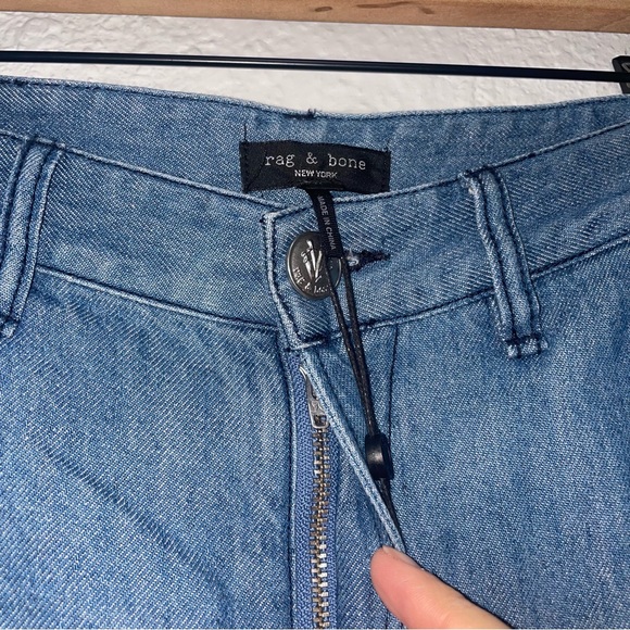 Rag & Bone High Rise Flat Front Light Wash Blue Jean Size 24 NWT - Picture 5 of 9